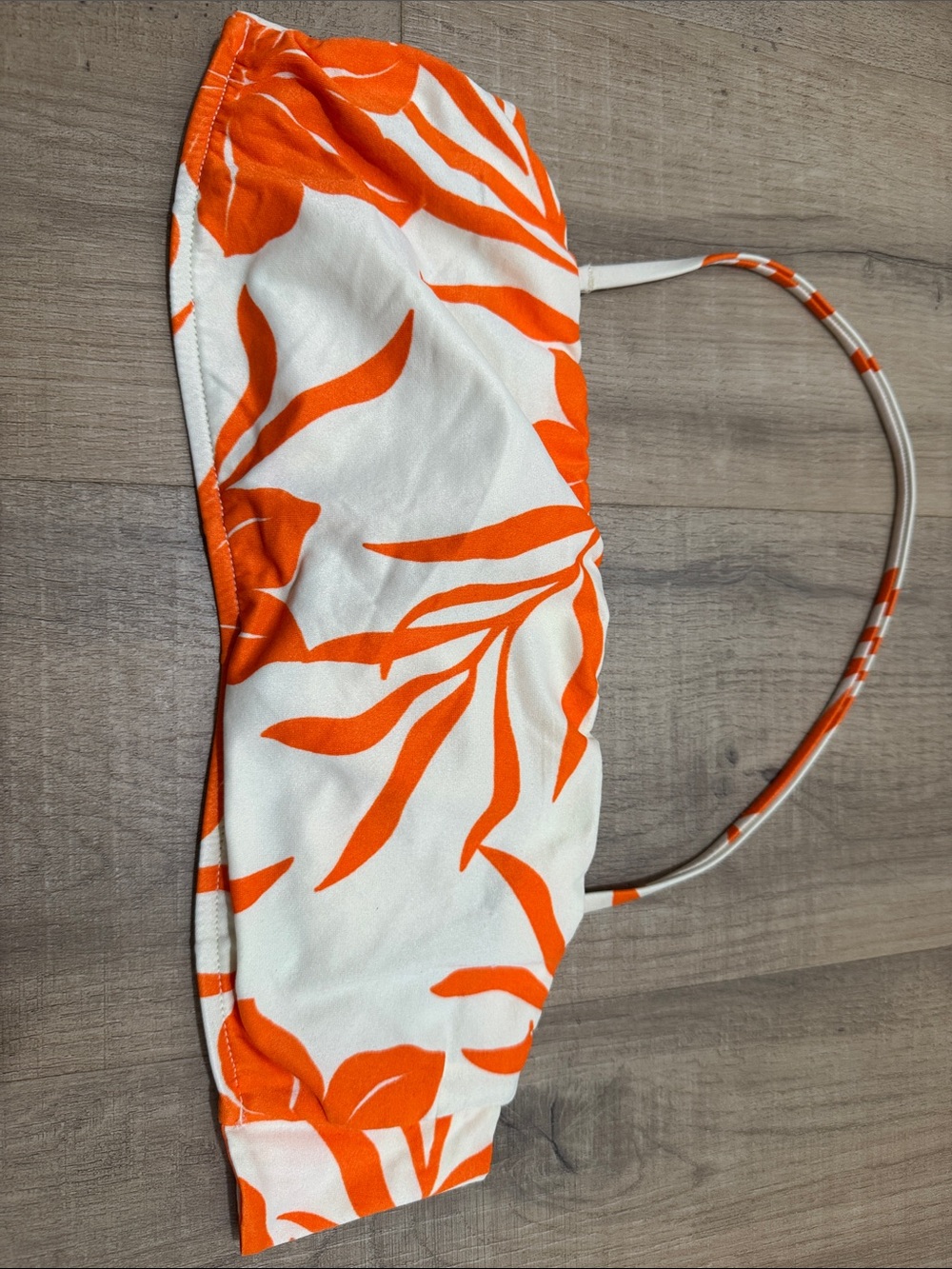 Xhilaration Orange and White One Piece Swim Top
